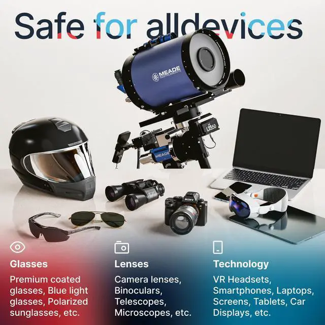 Alt view image 6 of 7 - Lens Cleaner Spray Kit | (1x) Glasses Cleaner Bottle + (1x) Microfiber Cloth | Alcohol Free Eyeglasses, Screen, and Camera Cleaning Kit | Made in USA (2 Piece Set)