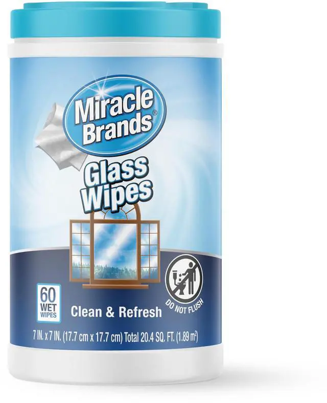Main image of for Glass, Disposable and Streak Free Cleaning Wipes for Mirrors, Windows, Kitchen, Home, and Auto- (60 Count (Pack of 1))