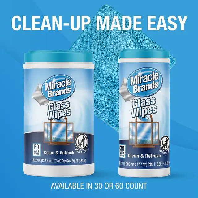 Alt view image 3 of 7 - for Glass, Disposable and Streak Free Cleaning Wipes for Mirrors, Windows, Kitchen, Home, and Auto- (60 Count (Pack of 1))