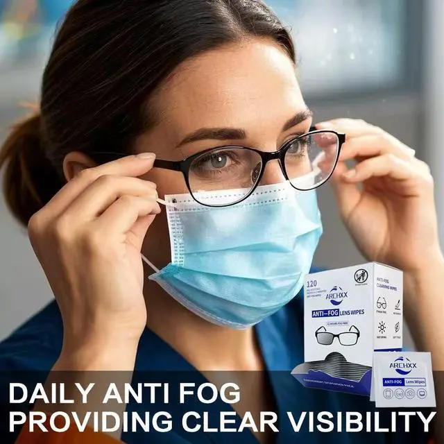 Alt view image 3 of 7 - Anti Fog Wipes for Glasses, 120 Count,Pre-Moistened Cleaning Wipes, Lens Cleaner Wipe for Eyeglasses,Sunglasses,Goggles,Screen,Phone,Individually Wrapped Eye Glasses Cleaner