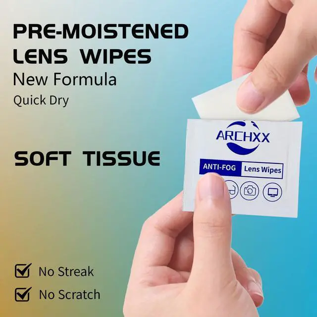 Alt view image 7 of 7 - Anti Fog Wipes for Glasses, 120 Count,Pre-Moistened Cleaning Wipes, Lens Cleaner Wipe for Eyeglasses,Sunglasses,Goggles,Screen,Phone,Individually Wrapped Eye Glasses Cleaner
