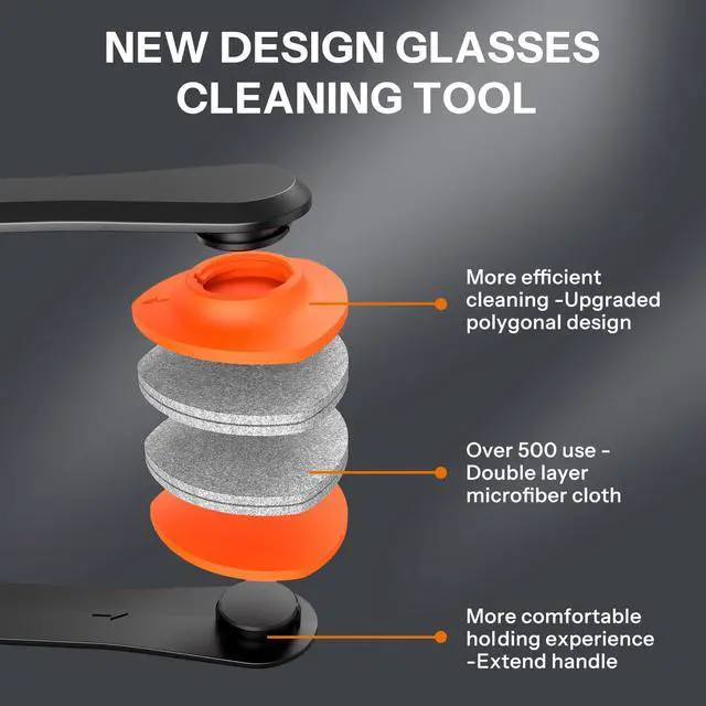 Alt view image 3 of 7 - Glasses Cleaner,8 in 1 Glasses Cleaning Kit with 24H Anti Fog Eyeglass Cleaner Spray| Portable Glasses Cleaner Tool|Eye Glass Clean Cloths, Glasses Anti Slip with Soft Eyeglass Nose Pads & Ear Grip