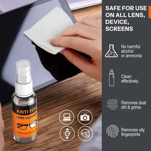 Alt view image 5 of 7 - Glasses Cleaner,8 in 1 Glasses Cleaning Kit with 24H Anti Fog Eyeglass Cleaner Spray| Portable Glasses Cleaner Tool|Eye Glass Clean Cloths, Glasses Anti Slip with Soft Eyeglass Nose Pads & Ear Grip