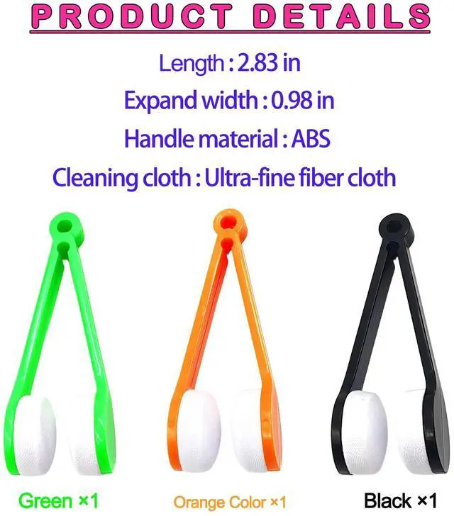 Alt view image 2 of 7 - Sun Glasses Eyeglass Cleaning Soft Brush Tool Mini Microfiber Portable Sunglasses Spectacles Cleaner Cleaning Clip-3 Pieces