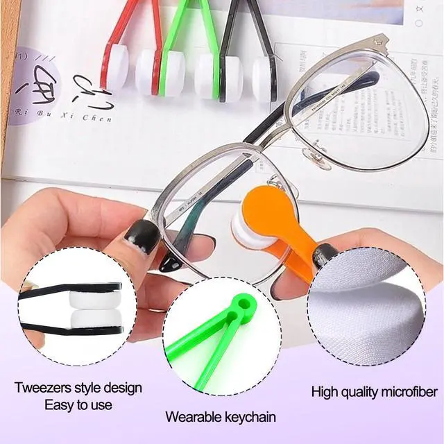 Alt view image 5 of 7 - Sun Glasses Eyeglass Cleaning Soft Brush Tool Mini Microfiber Portable Sunglasses Spectacles Cleaner Cleaning Clip-3 Pieces