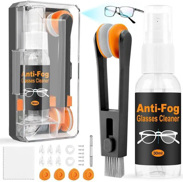 Main image of Glasses Cleaner Eyeglass Cleaning Kit with 24H Anti Fog Spray for Glasses and Microfiber Cloth, Portable Eyeglass Cleaner Tool Lens Wipes Cleaning kit for Camera Lenses