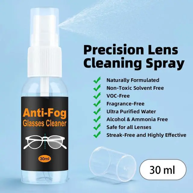 Alt view image 5 of 7 - Glasses Cleaner Eyeglass Cleaning Kit with 24H Anti Fog Spray for Glasses and Microfiber Cloth, Portable Eyeglass Cleaner Tool Lens Wipes Cleaning kit for Camera Lenses
