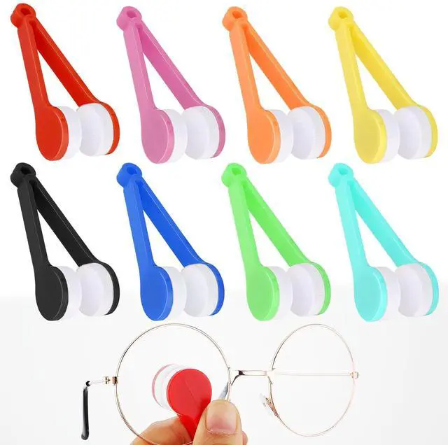 Main image of 8 Pcs Eyeglass Cleaner, Mini Sun Glasses Eyeglass Microfiber Spectacles Cleaner Soft Brush Cleaning Tool, Eyeglass Cleaning Clip for Eyeglass, Sunglasses and Eye Glasses