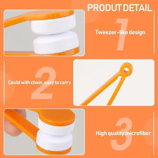 Alt view image 3 of 7 - 8 Pcs Eyeglass Cleaner, Mini Sun Glasses Eyeglass Microfiber Spectacles Cleaner Soft Brush Cleaning Tool, Eyeglass Cleaning Clip for Eyeglass, Sunglasses and Eye Glasses