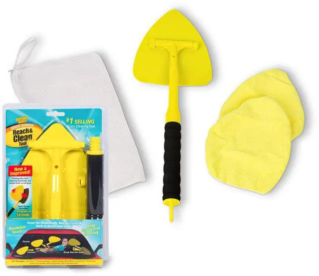 Main image of 95160 Reach & Clean Windshield Cleaning Tool and Car Window Cleaner Tool for Interior and Exterior Auto Glass, Trucks, SUVs, RVs and Home Windows with 2 Microfiber Pads and Storage Bag