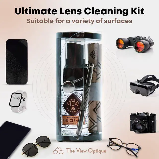 Alt view image 3 of 7 - Anti-Reflective Lens Cleaner & Repair Kit 0.4oz Glasses Cleaner Spray, Microfiber Cloth & Keychain Screwdriver in a Vinyl Snap Case for Eyeglasses, Sunglasses & Screens(3 Piece Set)