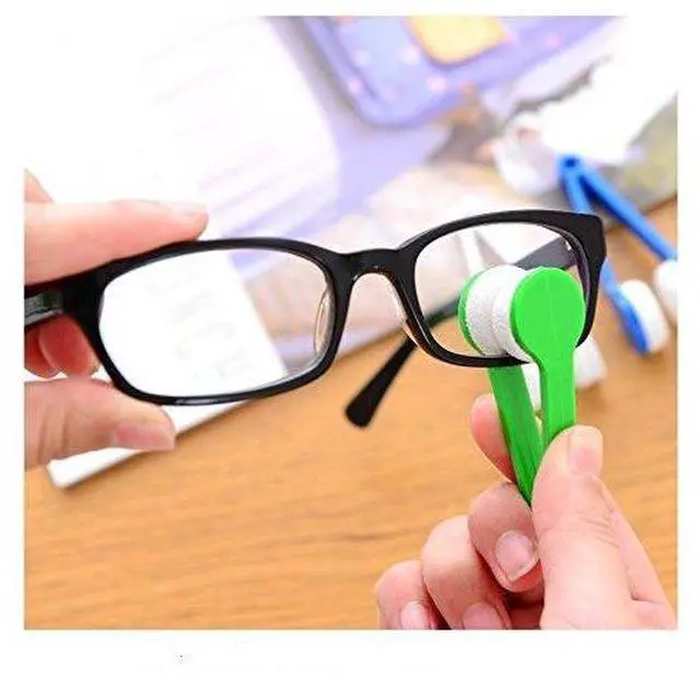Alt view image 2 of 4 - 12 pcs Mini Sun Glasses Eyeglass Microfiber Spectacles Cleaner Brush Cleaning ToolRandom Color