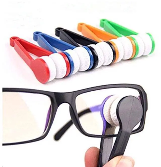 Main image of 12 pcs Mini Sun Glasses Eyeglass Microfiber Spectacles Cleaner Brush Cleaning ToolRandom Color