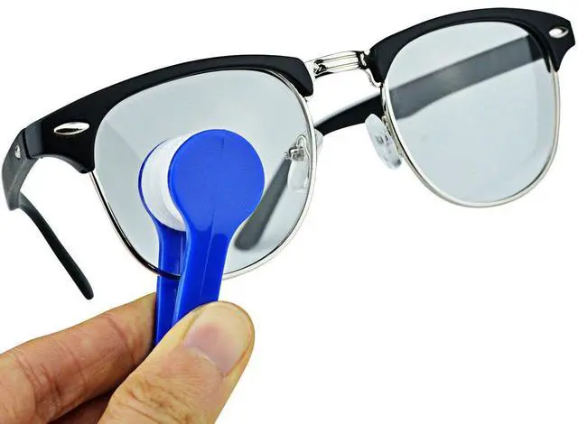 Alt view image 3 of 4 - 12 pcs Mini Sun Glasses Eyeglass Microfiber Spectacles Cleaner Brush Cleaning ToolRandom Color