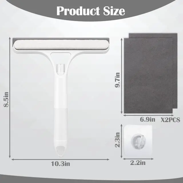 Alt view image 2 of 7 - Window Cleaner Tool Kit,2026 3 in 1 Window Cleaning Scraper with Spray,Thickened Magic Cleaning Cloth,Window Scrubber Cleaning Squeegee for Glass,Mirror,Shower Doors,Car Windshields(White)