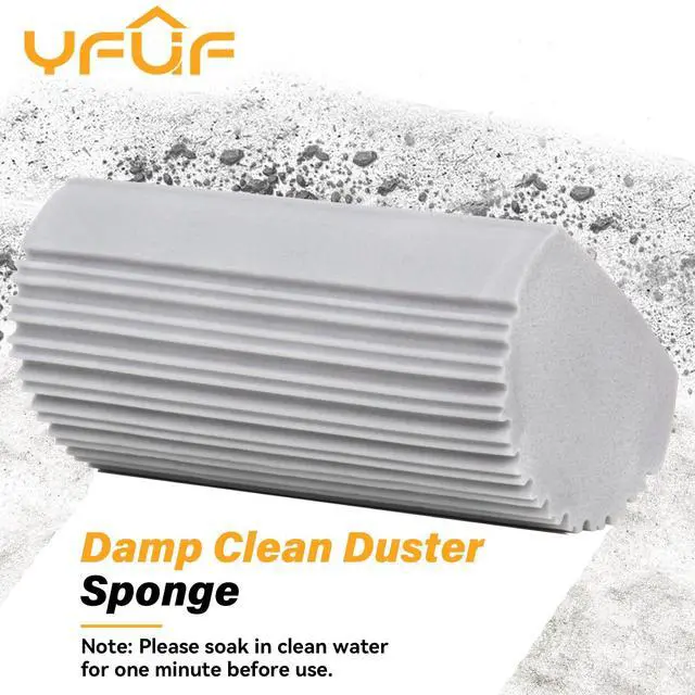 Alt view image 2 of 6 - 2-Pack Damp Duster Sponge for Clean, Magic Sponge Eraser Baseboard Cleaner Tool, Dusters for Cleaning Blinds, Glass, Vents, Railings, Mirrors,Window Track Grooves and Faucets