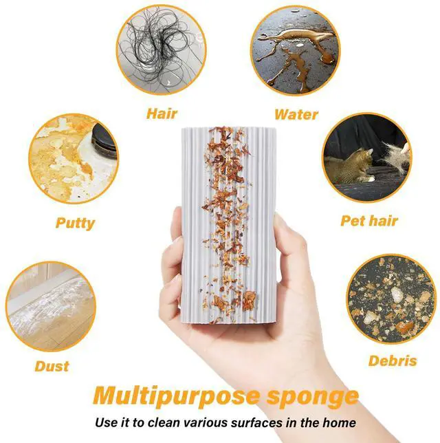 Alt view image 3 of 6 - 2-Pack Damp Duster Sponge for Clean, Magic Sponge Eraser Baseboard Cleaner Tool, Dusters for Cleaning Blinds, Glass, Vents, Railings, Mirrors,Window Track Grooves and Faucets