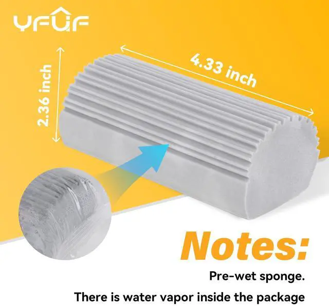 Alt view image 5 of 6 - 2-Pack Damp Duster Sponge for Clean, Magic Sponge Eraser Baseboard Cleaner Tool, Dusters for Cleaning Blinds, Glass, Vents, Railings, Mirrors,Window Track Grooves and Faucets
