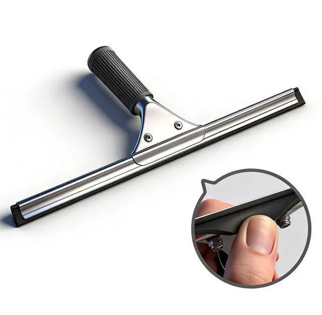 Alt view image 4 of 7 - 14-inch Squeegee for Shower Glass & Window Cleaning, Professional Stainless Steel Squeegee with Durable Handle for Streak-Free Glass, Mirror, Tile & All Smooth Surfaces