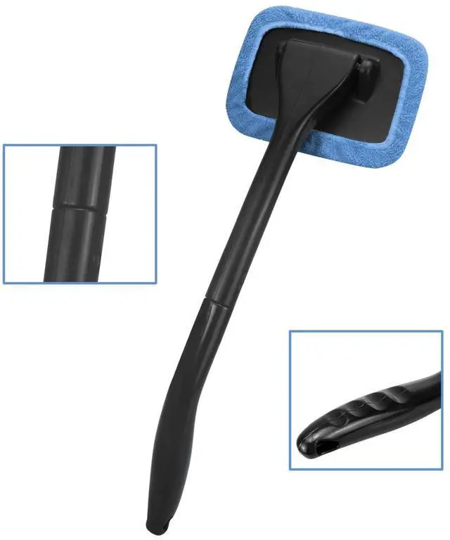 Alt view image 4 of 7 - Car Windshield Cleaning Tool, Windshield Cleaner with 4 Washable and Reusable Microfiber Pads and Extendable Handle, for Auto Glass Wiper