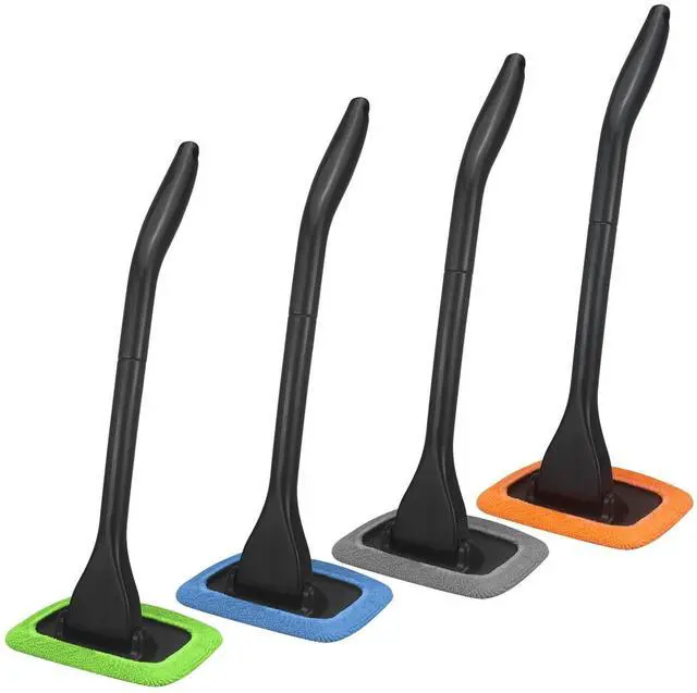 Alt view image 5 of 7 - Car Windshield Cleaning Tool, Windshield Cleaner with 4 Washable and Reusable Microfiber Pads and Extendable Handle, for Auto Glass Wiper