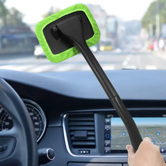 Alt view image 6 of 7 - Car Windshield Cleaning Tool, Windshield Cleaner with 4 Washable and Reusable Microfiber Pads and Extendable Handle, for Auto Glass Wiper