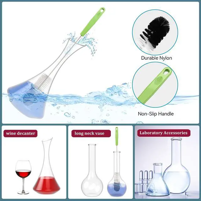 Alt view image 3 of 6 - Set of 12 Tube Pipe Cleaners Kit - for Cleaning Narrow Neck Bottle, Curved Glass Tube, Hard-to-Reach Crevices,17 Long Handle Brush,8.2 Multi-Diameters Brushes,35 Flexible Dual-Head Cleaner