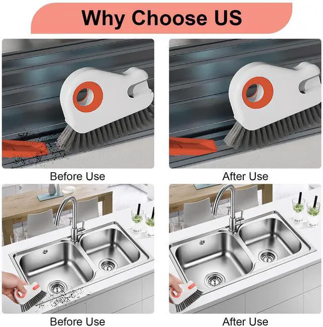 Alt view image 5 of 7 - 2 Pcs 2 in 1 Window Track Cleaner, Groove Cleaner Brush, Effective Window Sill Cleaner Tool Perfect for Sliding Door Tracks and Glass Door Grooves for Home Bathroom Kitchen Use (2 PCS)
