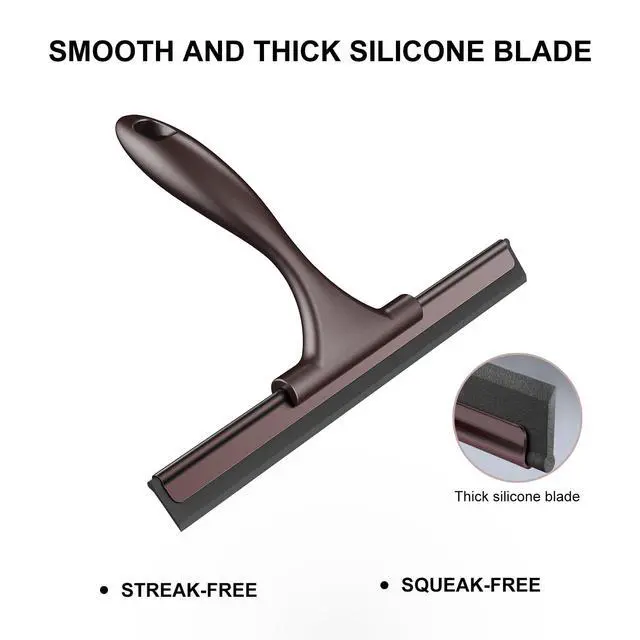 Alt view image 4 of 7 - Squeegee for Shower Glass Door Stainless Steel Shower Squeegee for Glass Doors All-Purpose Window Squeegee for Car Windshield Cleaning 10 Inches,Bronze