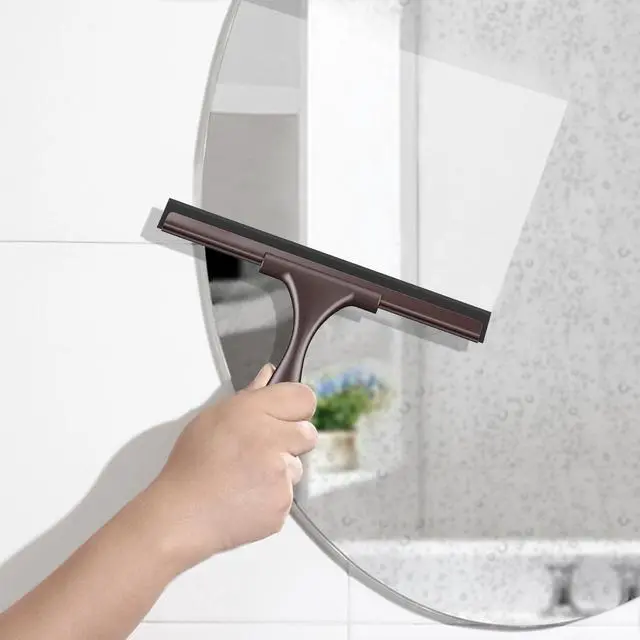 Alt view image 5 of 7 - Squeegee for Shower Glass Door Stainless Steel Shower Squeegee for Glass Doors All-Purpose Window Squeegee for Car Windshield Cleaning 10 Inches,Bronze