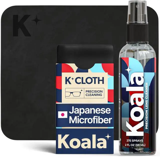 Main image of Lens Cleaner Spray Kit | (1x) Glasses Cleaner Bottle + (1x) Microfiber Cloth | Alcohol Free Eyeglasses, Screen, and Camera Cleaning Kit | Made in USA (2 Piece Set)