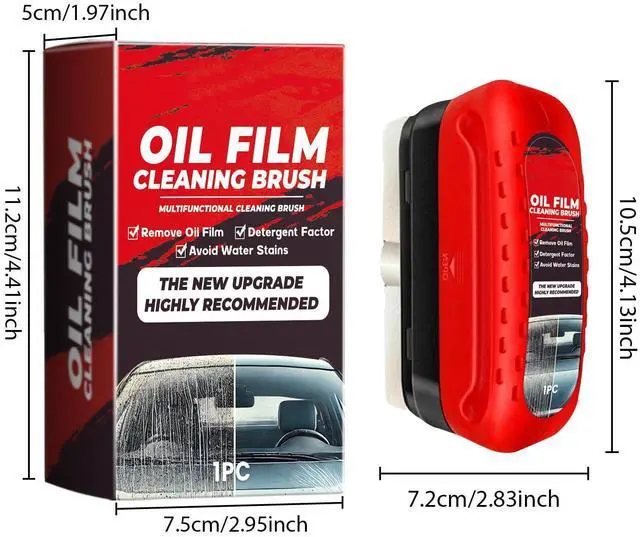 Alt view image 2 of 7 - 2 Pack Automotive Oil Film Cleaning Brush for Windshield, Car Glass Oil Film Remover with Hydrophobic Coating, Rain Repellent Windshield Cleaner Tool Improves Driving Visibility