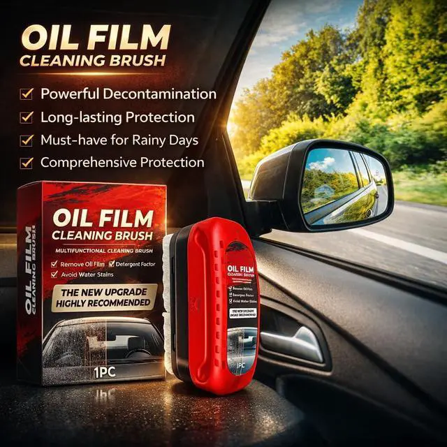 Alt view image 5 of 7 - 2 Pack Automotive Oil Film Cleaning Brush for Windshield, Car Glass Oil Film Remover with Hydrophobic Coating, Rain Repellent Windshield Cleaner Tool Improves Driving Visibility