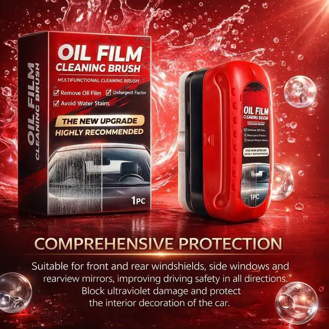 Alt view image 7 of 7 - 2 Pack Automotive Oil Film Cleaning Brush for Windshield, Car Glass Oil Film Remover with Hydrophobic Coating, Rain Repellent Windshield Cleaner Tool Improves Driving Visibility