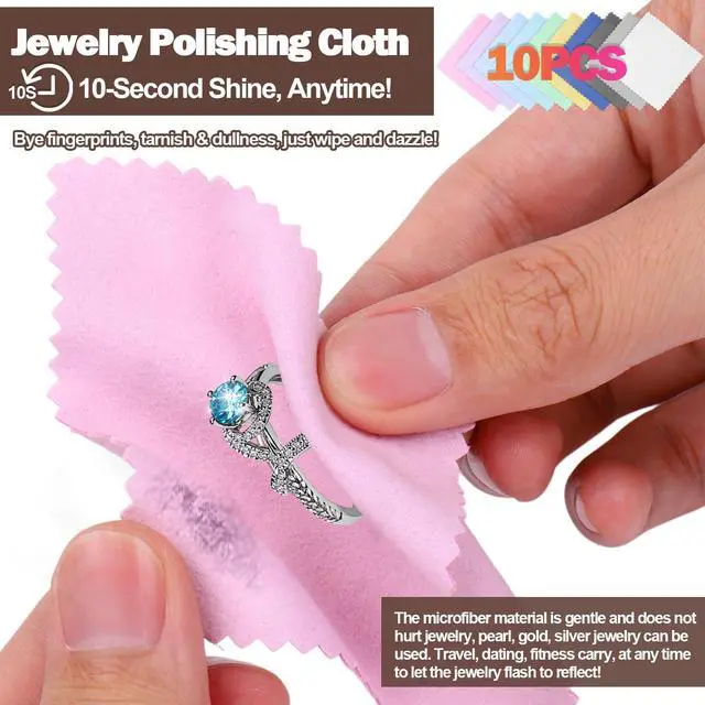 Alt view image 6 of 7 - Jewelry Cleaning Kit,18 Pcs Jewelry Cleaner Brush Tool Set-Cleaning Polishing Cloth,Big&Small Hole Brush,Needles and Crevice Brush for All Jewelry,Ring,Gold,Diamond,Earring,Sterling Silver
