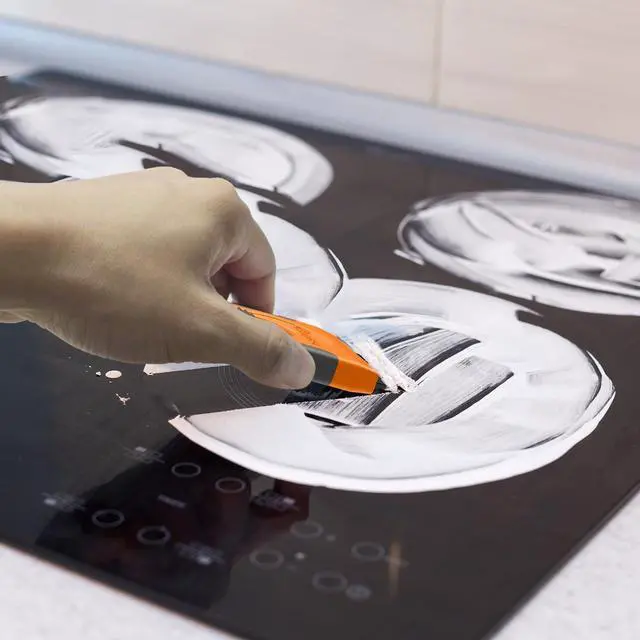 Alt view image 2 of 6 - Razor Blade Scraper with 15 Extra Blades: Multi-Surface Cleaning Tool for Glass, Ceramic Cooktops, Ovens, Glass Top Stoves and Foot - Removes Burned-On Food, Tough Stains, Dirt, Stickers, and Paint