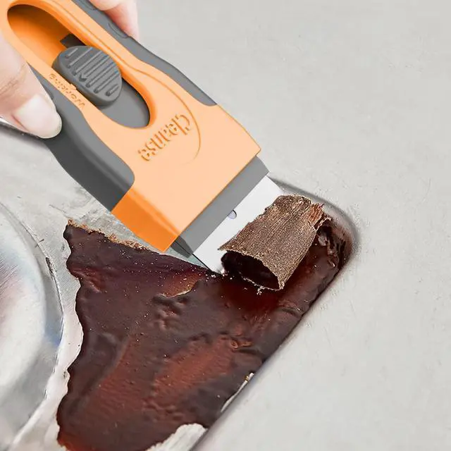 Alt view image 3 of 6 - Razor Blade Scraper with 15 Extra Blades: Multi-Surface Cleaning Tool for Glass, Ceramic Cooktops, Ovens, Glass Top Stoves and Foot - Removes Burned-On Food, Tough Stains, Dirt, Stickers, and Paint