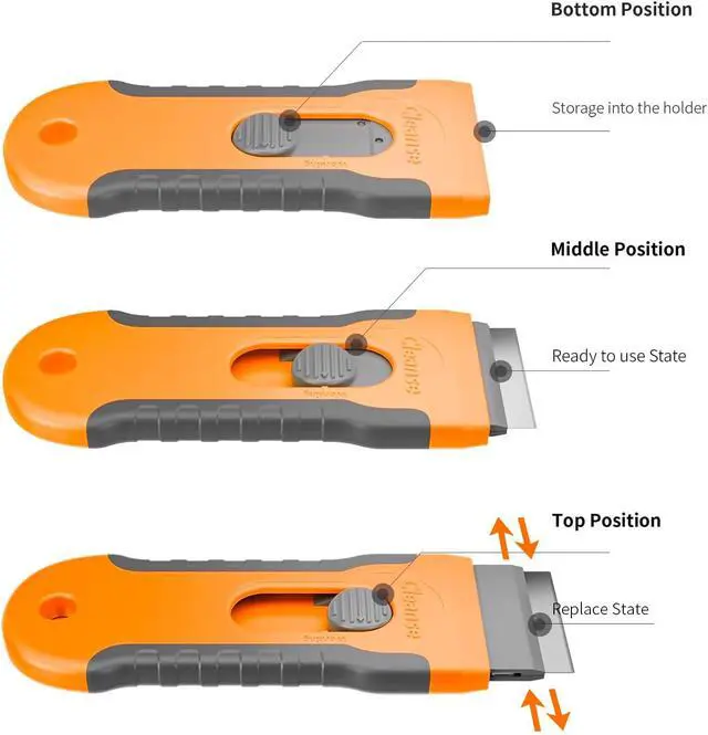 Alt view image 6 of 6 - Razor Blade Scraper with 15 Extra Blades: Multi-Surface Cleaning Tool for Glass, Ceramic Cooktops, Ovens, Glass Top Stoves and Foot - Removes Burned-On Food, Tough Stains, Dirt, Stickers, and Paint