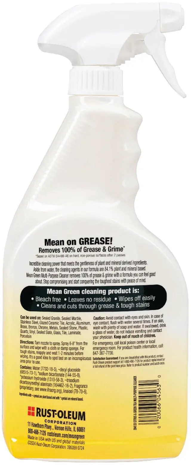 Alt view image 2 of 7 - Multi-Purpose Cleaner Spray, Citrus & Green Tea, 32 oz Removes 100% of Grease & Grime, Kitchen, Bathroom & Household Surfaces