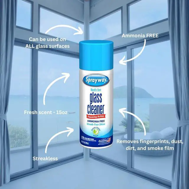 Alt view image 3 of 7 - Ammonia-Free Glass Cleaner, Foaming Action - Streakless Shine, 15 Ounce (Pack of 1)