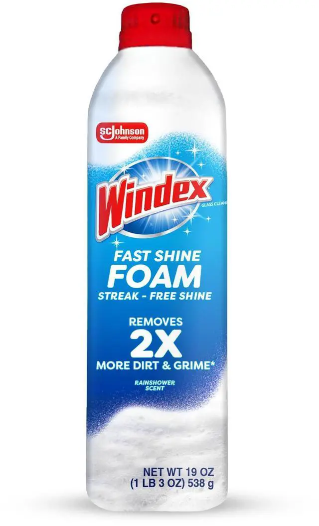 Main image of Fast Shine Foam Glass Cleaner, No-Drip Windows, Doors, Mirrors & Countertops Aerosol Cleaning Spray, Streak-Free Shine, Removes Fingerprints, Dust, Dirt, Grime & More 19 oz (Pack of 1)