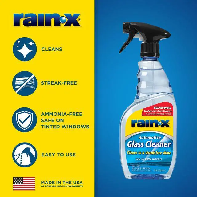 Alt view image 3 of 7 - RainX 630018 Glass Cleaner, Concentrated Streak-Free Formula for Car Windows, Windshield & Mirrors, Removes Bug Residue, Road Grime & Smoke Film - 23 Fl Oz