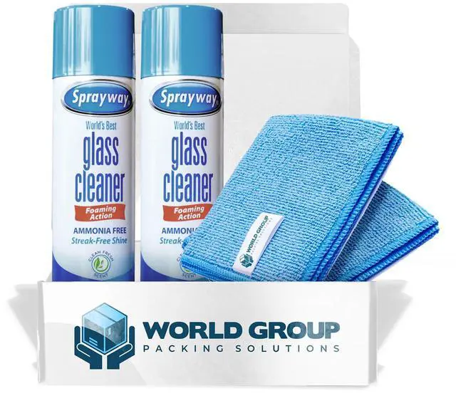 Alt view image 2 of 7 - Glass Cleaner Foam, Foaming Action & Spray, 19oz - 2 Pack - Clean Fresh Scent - Bundled With 2 Microfiber Rags
