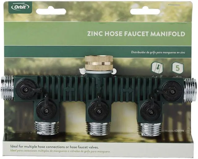 Alt view image 4 of 4 - 62019 5-Way Zinc Hose Faucet Valve Manifold