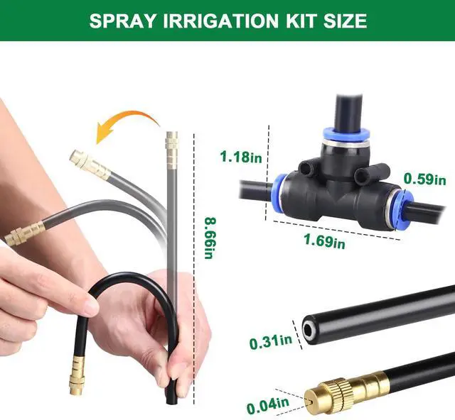 Alt view image 3 of 7 - Drip Irrigation System, 2026-Upgrade 20Ft 1/4" Garden Watering System with 5 Pcs 360° Adjustable Copper Nozzles, DIY Kit for Garden, Lawn, Greenhouse, Raised Beds & Outdoor Plants