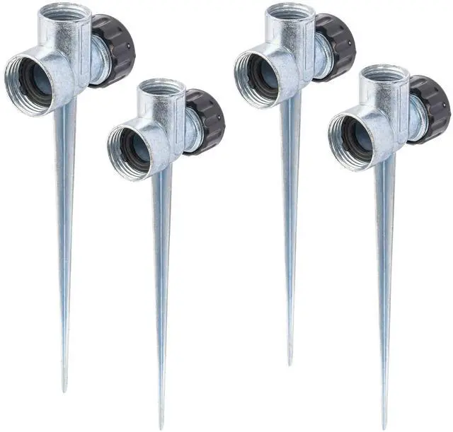 Main image of 4 Pack 1/2 inch Zinc Alloy Lawn Sprinkler Spike Base, Water Flow Thru Sprinkler for Yard, Lawn, Garden and Grass Irrigation