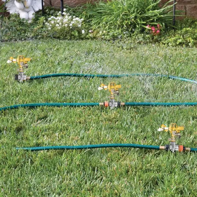 Alt view image 3 of 6 - 4 Pack 1/2 inch Zinc Alloy Lawn Sprinkler Spike Base, Water Flow Thru Sprinkler for Yard, Lawn, Garden and Grass Irrigation