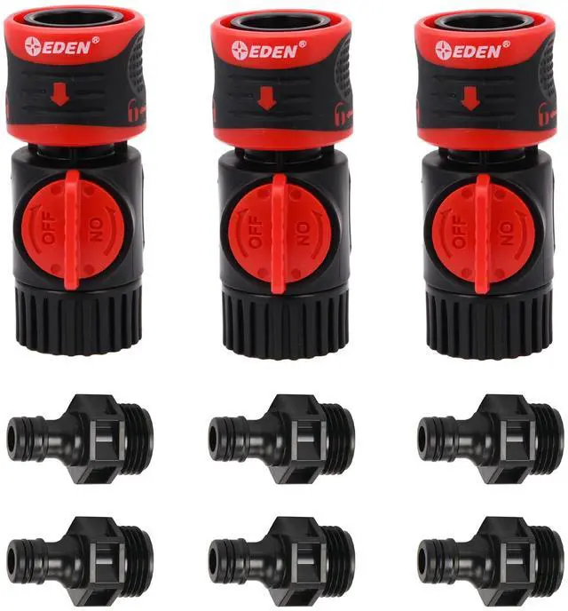 Main image of 93218 Premium Garden Hose Quick Connect Kit | 9-Piece / 3-Pair Snap & Lock Fittings and Adapters with Water Stop, Flow Control, Secure Twist-Lock Design