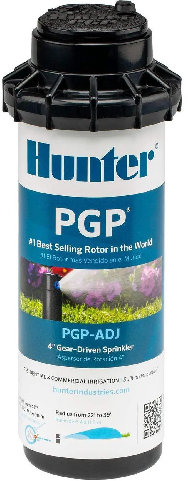 Main image of PGP-ADJ 3/4" Rotor Sprinkler Head, Adjustable 40°-360° Arc, 4" Pop-Up Gear Drive Lawn Irrigation Head, 22-52 ft Spray Distance, Preinstalled 3.0 GPM Nozzle