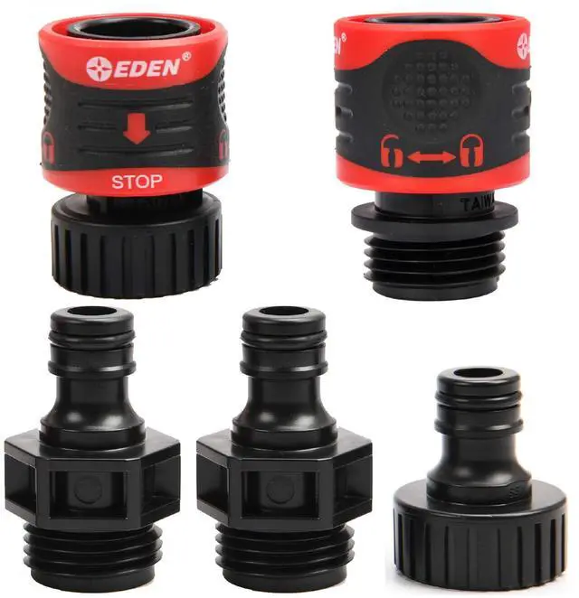 Main image of 95210 Premium Garden Hose Quick Connect Set | 5-Piece Snap & Lock Fittings with Water Stop & Secure Twist-Lock Design